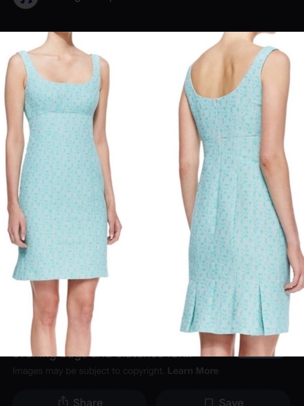 Nanette Lepore "Demure" Tweed Sheath Dress in turquoise Size 4 sleeveless